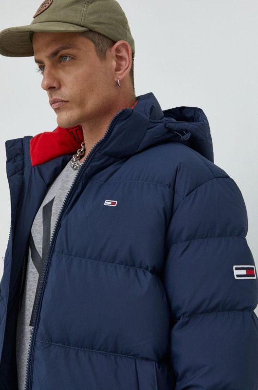 Пухова куртка Tommy Jeans чоловіча колір синій зимова (2613291)