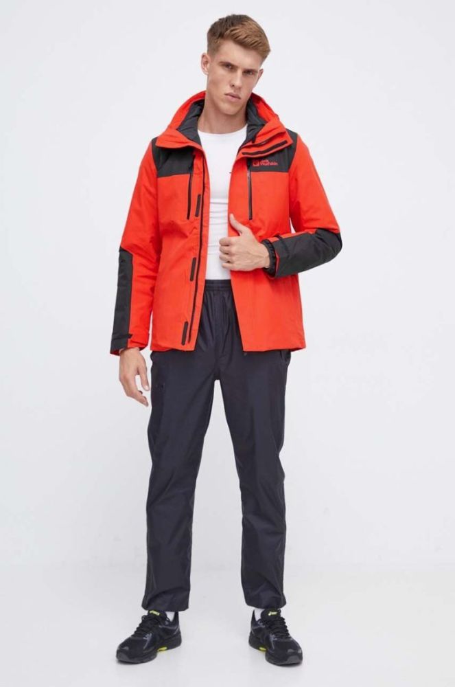 Куртка outdoor Jack Wolfskin Jasper 3in1 колір червоний фото 3