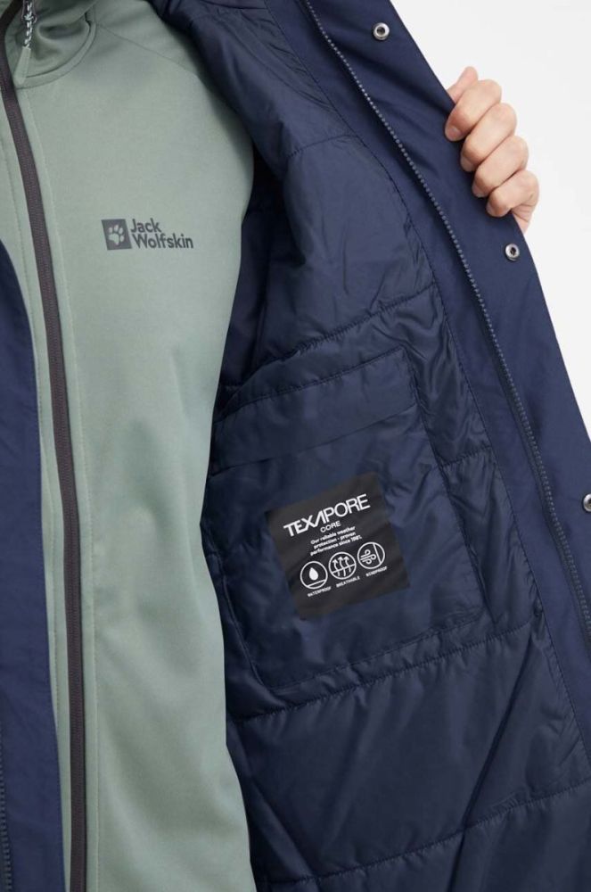 Куртка Jack Wolfskin чоловіча колір синій зимова фото 6