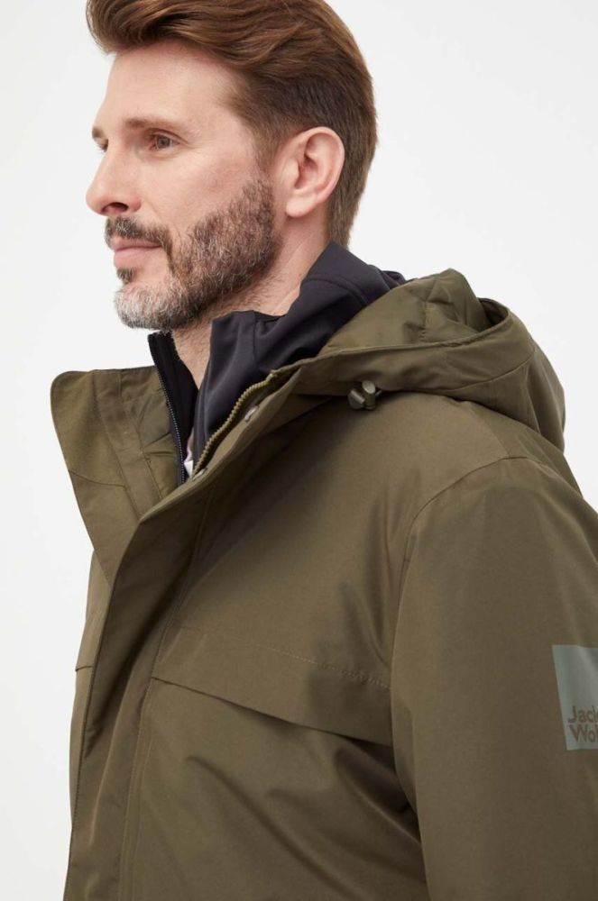 Куртка Jack Wolfskin чоловіча колір зелений зимова фото 4