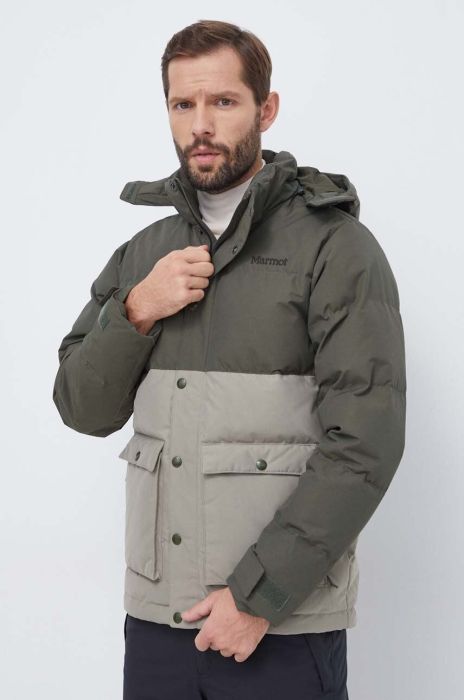 Пухова куртка Marmot чоловіча колір зелений Пухова куртка Marmot чоловіча колір зелений
