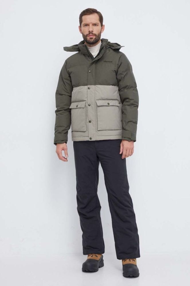 Пухова куртка Marmot чоловіча колір зелений фото 2