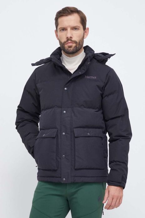 Пухова куртка Marmot чоловіча колір чорний Пухова куртка Marmot чоловіча колір чорний