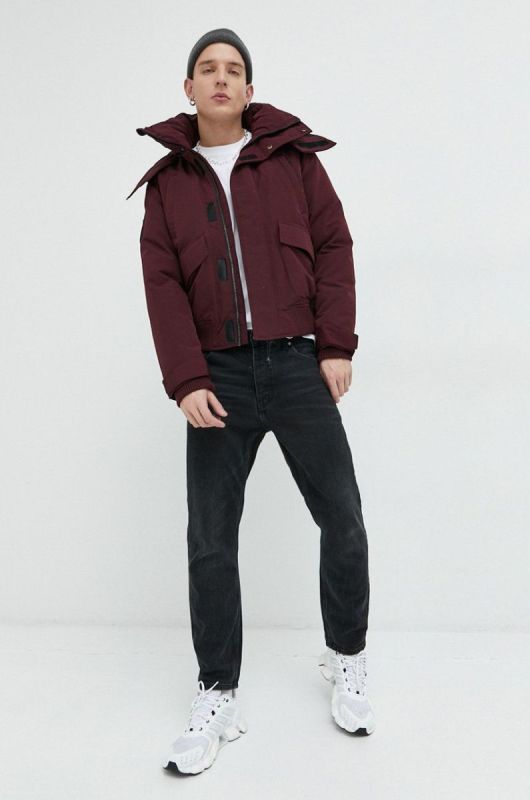 Куртка Superdry чоловіча колір бордовий зимова фото 2