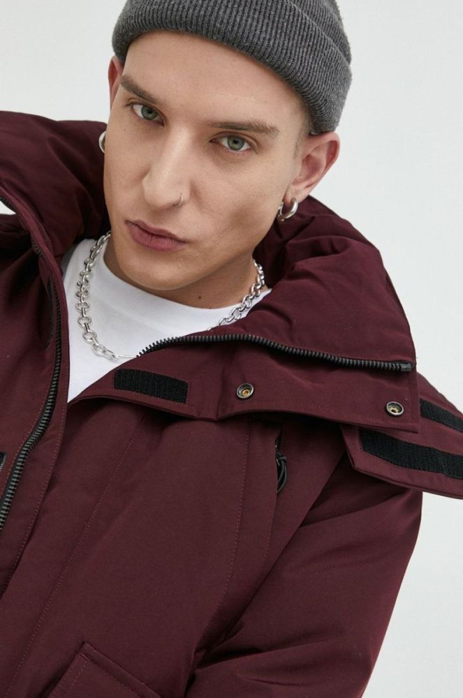 Куртка Superdry чоловіча колір бордовий зимова фото 5