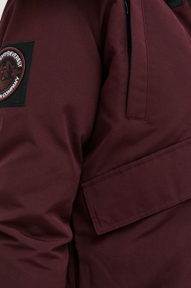 Куртка Superdry чоловіча колір бордовий зимова фото 6