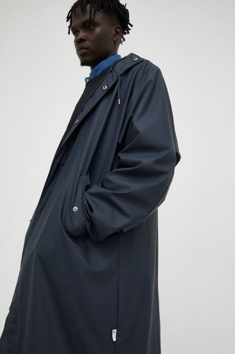 Протидощова куртка Rains 18140 Fishtail Parka колір синій перехідна 18140.47-47.Navy Протидощова куртка Rains 18140 Fishtail Parka колір синій перехідна 18140.47-47.Navy