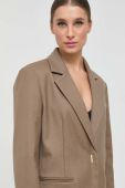 Піджак з домішкою вовни Miss Sixty колір коричневий oversize однотонна