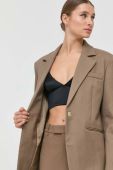 Піджак з домішкою вовни Miss Sixty колір коричневий oversize однотонна