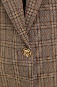 Піджак з домішкою вовни Pinko колір коричневий однобортний візерунок