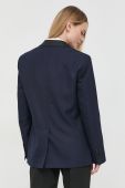 Піджак з домішкою вовни Karl Lagerfeld Karl Lagerfeld x Cara Delevingne колір синій однобортний однотонний