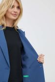 Піджак United Colors of Benetton двобортний однотонна колір блакитний