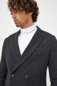 Піджак з домішкою вовни Emporio Armani колір сірий