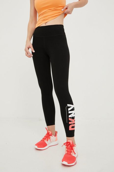 Легінси Dkny жіночі колір чорний з аплікацією (2552407)