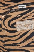 Бавовняні джинси Wrangler жіночі висока посадка колір коричневий