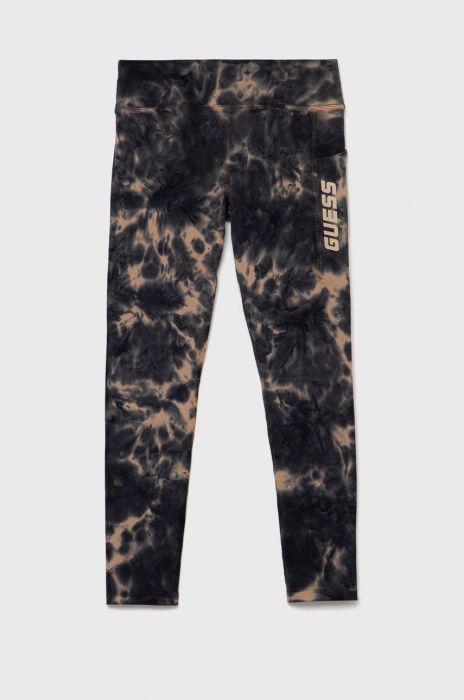 Дитячі легінси Guess колір сірий з принтом