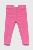 Дитячі двосторонні легінси Guess колір рожевий однотонні