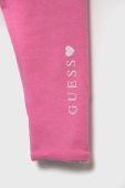 Дитячі двосторонні легінси Guess колір рожевий однотонні