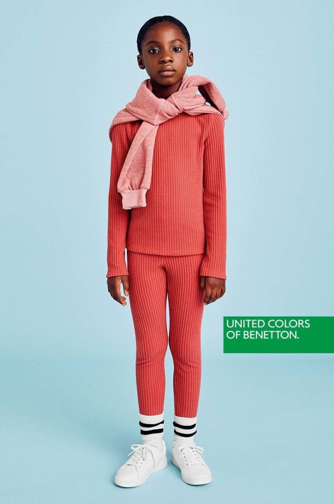 Дитячі легінси United Colors of Benetton колір рожевий однотонні (2845116)