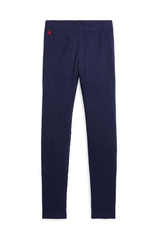 Дитячі легінси Polo Ralph Lauren колір синій однотонні