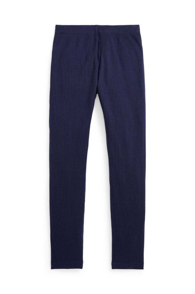 Дитячі легінси Polo Ralph Lauren колір синій однотонні фото 2
