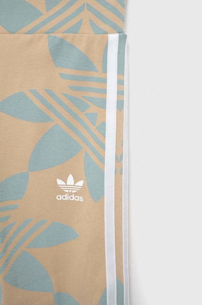 Дитячі легінси adidas Originals колір бежевий візерунок фото 3