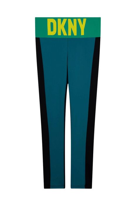 Дитячі легінси Dkny колір бірюзовий візерунок (2613496)