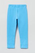 Дитячі бавовняні легінси OVS однотонні колір блакитний