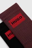 Шкарпетки HUGO (2-pack) чоловічі колір коричневий