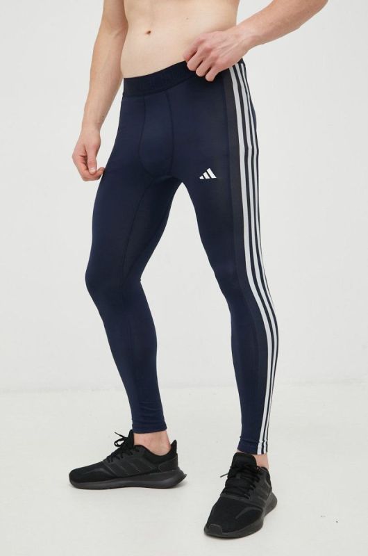 Легінси для тренувань adidas Performance 3-stripes чоловічі колір синій з принтом фото 2