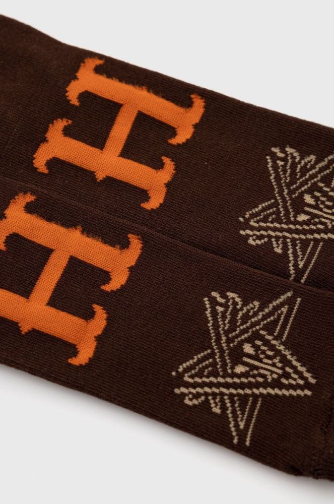 Шкарпетки HUF X Trasher чоловічі колір коричневий фото 2