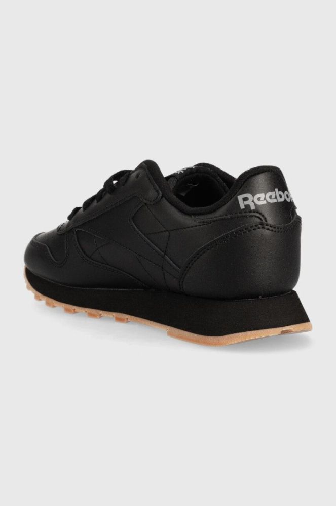 Дитячі шкіряні кросівки Reebok Classic Cl Lthr колір чорний фото 3