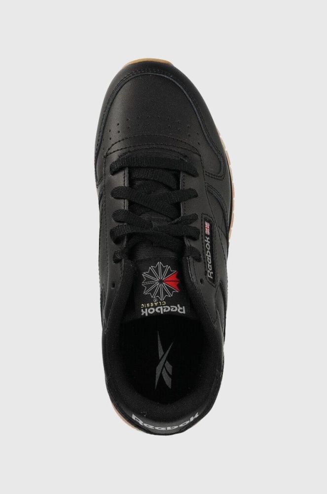 Дитячі шкіряні кросівки Reebok Classic Cl Lthr колір чорний фото 4