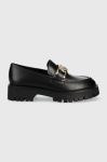 Шкіряні мокасини Guess Ilary жіночі колір чорний на платформі Шкіряні мокасини Guess Ilary жіночі колір чорний на платформі