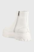 Шкіряні черевики Patrizia Pepe жіночі колір білий на платформі Шкіряні черевики Patrizia Pepe жіночі колір білий на платформі