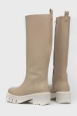 Шкіряні чоботи Patrizia Pepe жіночі колір бежевий на платформі