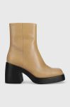 Шкіряні черевики Vagabond Shoemakers Brooke жіночі колір бежевий каблук блок Шкіряні черевики Vagabond Shoemakers Brooke жіночі колір бежевий каблук блок