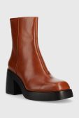Шкіряні черевики Vagabond Shoemakers Brooke жіночі колір коричневий каблук блок