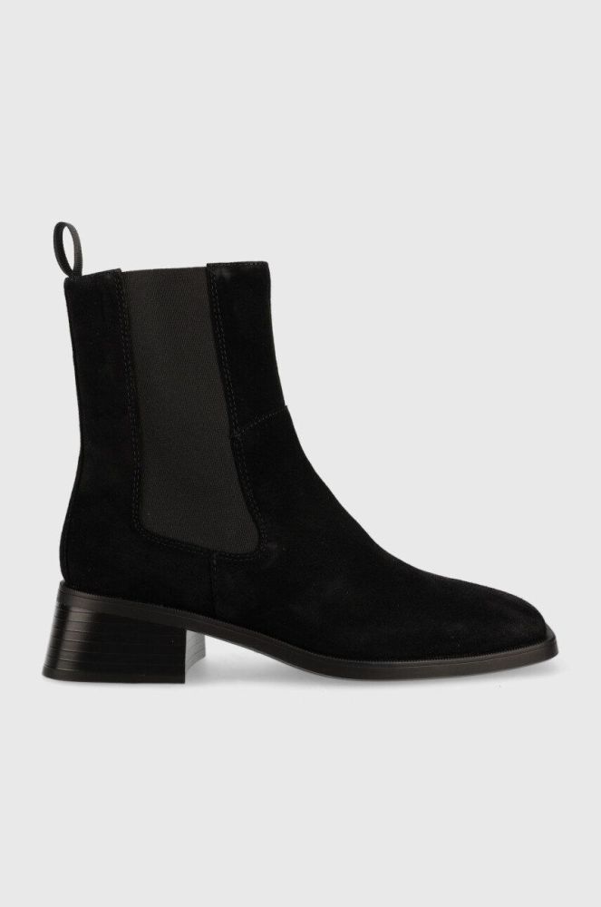 Замшеві черевики Vagabond Shoemakers Blanca жіночі колір чорний каблук блок