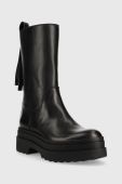 Шкіряні черевики Red Valentino жіночі колір чорний на платформі (2849962)
