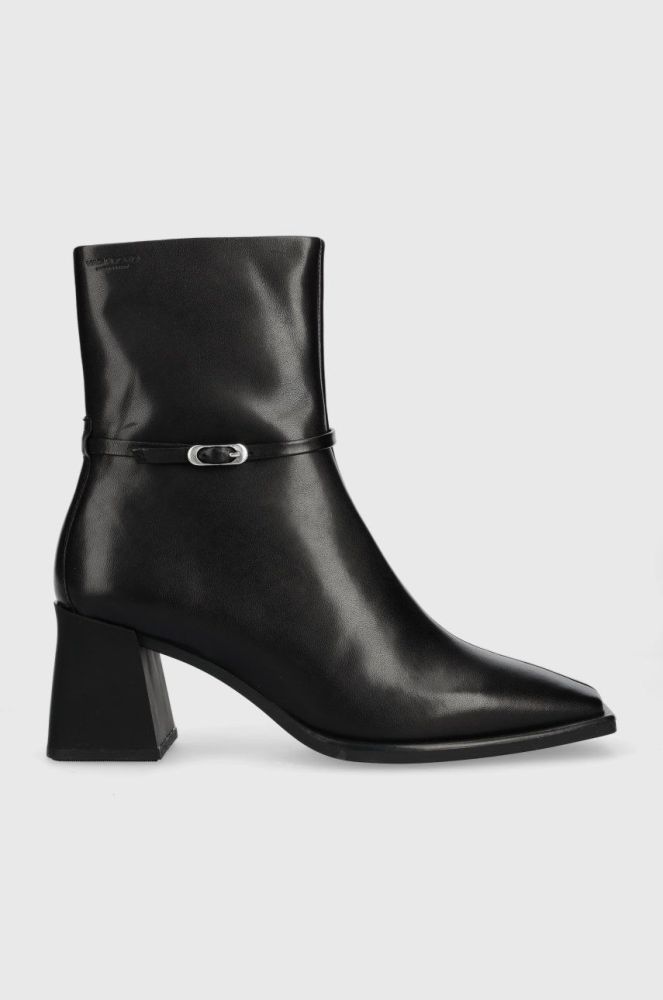 Шкіряні черевики Vagabond Shoemakers Hedda жіночі колір чорний каблук блок