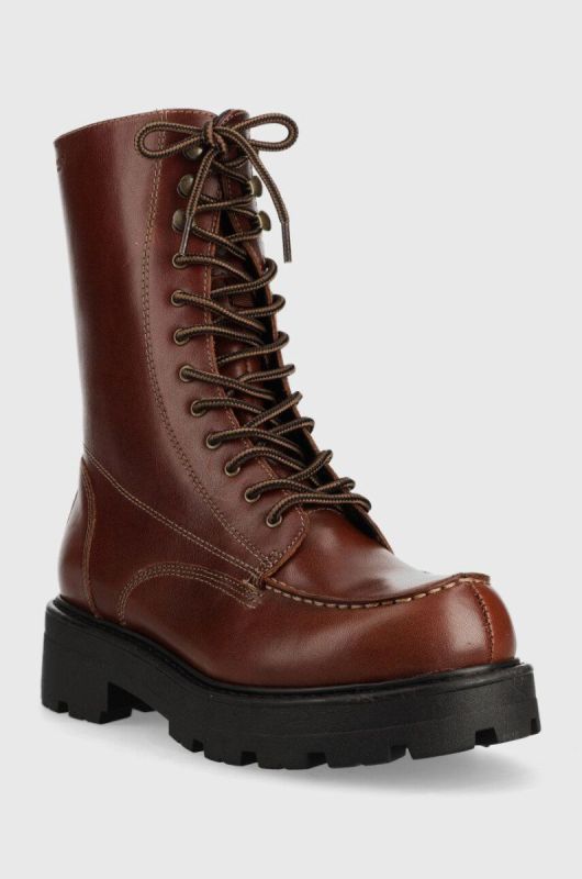 Шкіряні черевики Vagabond Shoemakers Cosmo 2.0 жіночі колір бордовий на плоскому ходу фото 2
