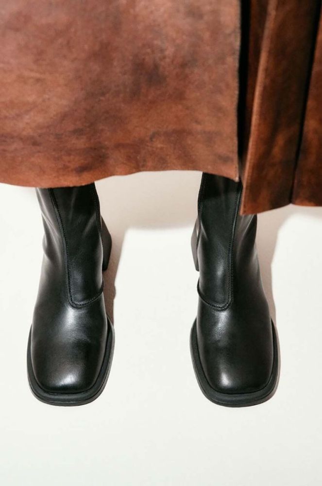 Шкіряні черевики Vagabond Shoemakers Ansie жіночі колір чорний каблук блок фото 6