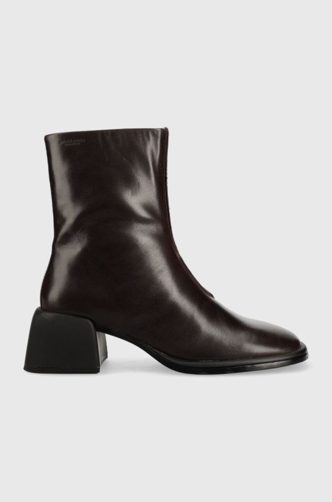 Шкіряні черевики Vagabond Shoemakers Ansie жіночі колір коричневий каблук блок