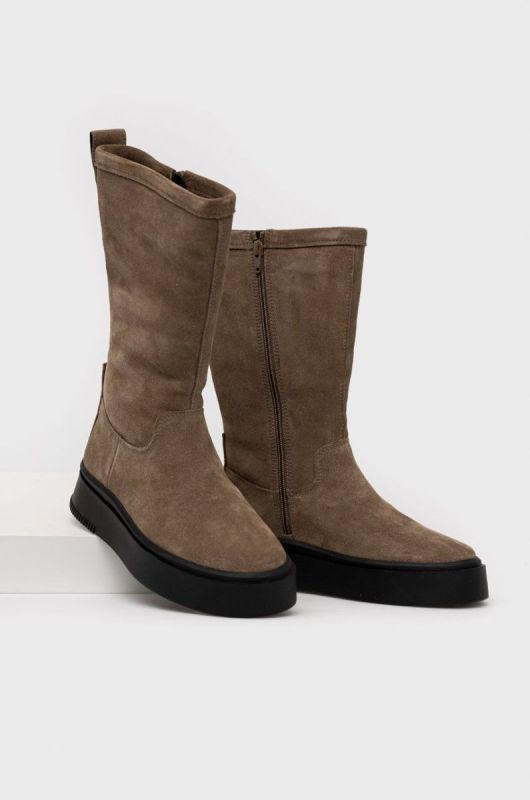 Замшеві черевики Vagabond Shoemakers Stacy жіночі колір бежевий на платформі утеплене (2704152) фото 2
