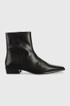 Шкіряні черевики Vagabond Shoemakers Nella жіночі колір чорний на плоскому ходу Шкіряні черевики Vagabond Shoemakers Nella жіночі колір чорний на плоскому ходу