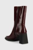 Шкіряні черевики Vagabond Shoemakers Edwina жіночі колір бордовий каблук блок