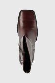Шкіряні черевики Vagabond Shoemakers Edwina жіночі колір бордовий каблук блок