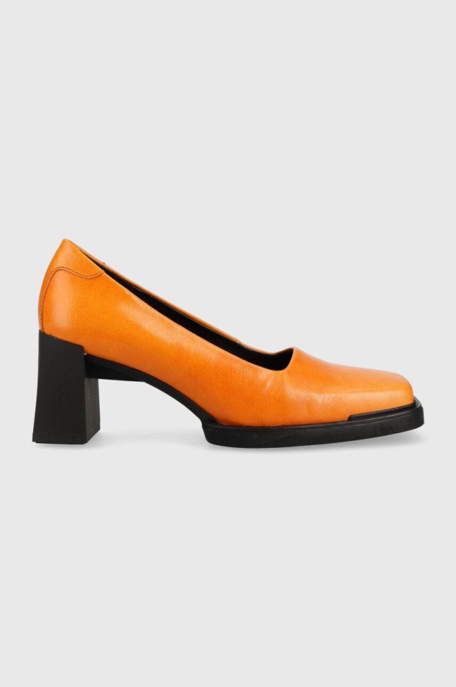 Шкіряні туфлі Vagabond Shoemakers Edwina колір помаранчевий каблук блок