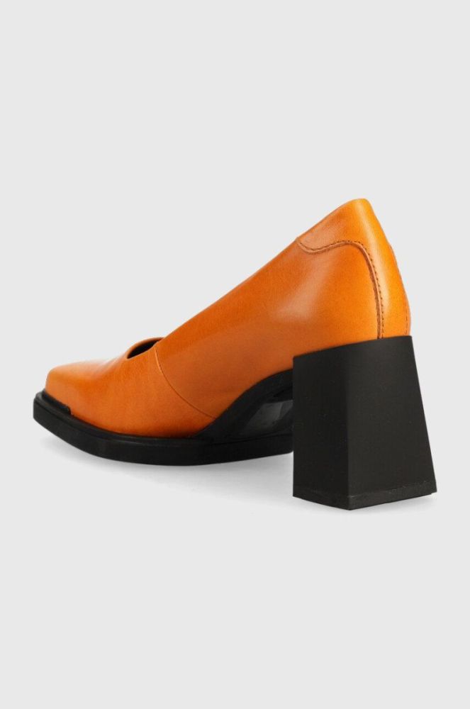 Шкіряні туфлі Vagabond Shoemakers Edwina колір помаранчевий каблук блок фото 3